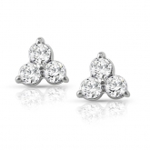 14k White Gold 3-Stone Trinity Round Diamond Stud Earrings 0.50 ct. tw.(I-J, I1-I2)