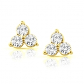 14k Yellow Gold 3-Stone Round-Cut Diamond Earrings 0.50 ct. tw. (I-J, I1-I2)
