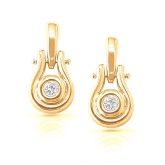 14k Yellow Gold Round-Cut Diamond in a Bezel Setting Earrings 0.15 ct. tw. (I-J, I1-I2)