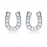 10k White Gold Horseshoe Shaped Round-Cut Diamond Earrings 0.25 ct. tw. (H-I, I1-I2)