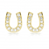 10k Yellow Gold Horseshoe Shaped Round-Cut Diamond Earrings 0.25 ct. tw. (H-I, I1-I2)