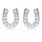 10k White Gold Horseshoe Shaped Round-Cut Diamond Earrings 0.33 ct. tw. (H-I, I1-I2)