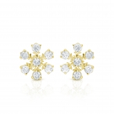 10k Yellow Gold Snowflakes Round-Cut Diamond Earrings 0.10 ct. tw. (I-J, I1-I2)