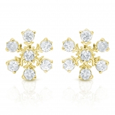 10k Yellow Gold Snowflakes Round-Cut Diamond Earrings 0.33 ct. tw. (I-J, I1-I2)