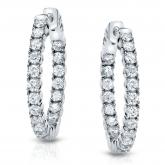 14k White Gold Petite Round Diamond Hoop Earrings 0.50 ct.tw. (H-I, SI1-SI2), 0.51-inch (13mm)