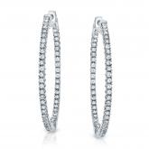 14k White Gold Large Round Diamond Hoop Earrings 2.50 ct. tw. (H-I, SI1-SI2), 1.81-inch (46mm)