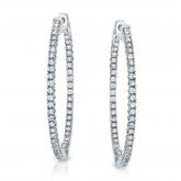 14k White Gold Extra Large Round Diamond Hoop Earrings 4.10 ct. tw. (H-I, SI1-SI2), 2.28-inch (58mm)