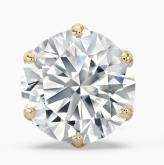 Natural Diamond Round Single 0.25CT H-I, SI1-SI2 14k Yellow Gold Crown Stud Earring