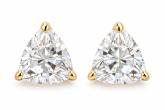 1.50ct. tw. Trillion Cut Lab Grown Diamond Stud Earrings 14K Yellow Gold Prong Set
