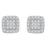 Certified 10k White Gold Round Cut White Diamond Earrings 0.40 ct. tw.