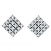 Certified 10k White Gold Round Cut White Diamond Earrings 0.50 ct. tw.