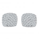 Certified 10k White Gold Round Cut White Diamond Earrings 1.00 ct. tw.