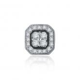 Certified 10k White Gold Round Cut White SINGLE Diamond Earring 0.38 ct. tw.