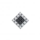 Certified 10k White Gold Black & White Round Cut SINGLE Diamond Earring 0.25 ct. tw.
