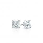 Certified Platinum 4-Prong Martini Princess Baby Diamond Stud Earrings  0.20ct. tw. (I-J, I1)