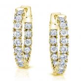Lab Grown Medium Round Inside-Out Diamond Hoop Earrings in 14k Yellow Gold 3.00 ct. tw. (F-G, VS), 1.00 inch