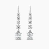 Graduated Fancy Lab Diamond Drop Earrings (13.17ct. tw.) in 14K White Gold