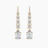 Graduated Fancy Lab Diamond Drop Earrings (13.17ct. tw.) in 14K Yellow Gold