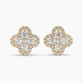 Flower Halo Lab Diamond Studs Earrings (0.94ct. tw.) in 14K Yellow Gold