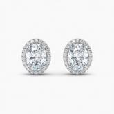 LAB GROWN Diamond Luxe Oval Halo Stud Earrings 2.20 CT. TW. (F-G, VS) 14K White Gold