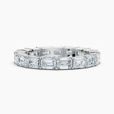 Lab Grown Diamond East-West Emerald Eternity Band Shared Prong 18K White Gold