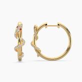 Ruby and Diamond Snake Hoop Earrings (0.25 cttw.) in 14K Yellow Gold