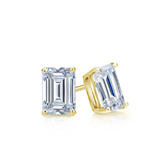 Lab Grown Diamond Stud Earrings Emerald 0.50 ct. tw. (H-I, VS-SI) 14k Yellow Gold 4-Prong Basket