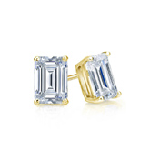 Lab Grown Diamond Stud Earrings Emerald 0.62 ct. tw. (F-G, VS) 14k Yellow Gold 4-Prong Basket