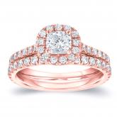 Cushion-Cut Diamond Wedding Ring Set in 14k Rose Gold 1.00 ct. tw. (G-H, SI1-SI2)