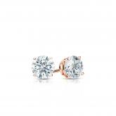 Natural Diamond Stud Earrings Hearts & Arrows 0.25 ct. tw. (F-G, SI1, Ideal) 14k Rose Gold 4-Prong Basket