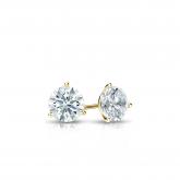Natural Diamond Stud Earrings Hearts & Arrows 0.25 ct. tw. (F-G, SI1, Ideal) 18k Yellow Gold 3-Prong Martini