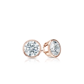 Natural Diamond Stud Earrings Hearts & Arrows 0.25 ct. tw. (F-G, SI1, Ideal) 14k Rose Gold Bezel