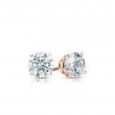 Natural Diamond Stud Earrings Hearts & Arrows 0.33 ct. tw. (F-G, SI1, Ideal) 14k Rose Gold 4-Prong Basket