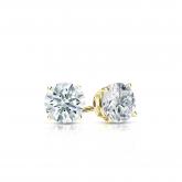 Natural Diamond Stud Earrings Hearts & Arrows 0.33 ct. tw. (F-G, SI1, Ideal) 18k Yellow Gold 4-Prong Basket