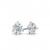 Natural Diamond Stud Earrings Hearts & Arrows 0.33 ct. tw. (H-I, I1-I2) 14k White Gold 3-Prong Martini