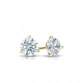 Natural Diamond Stud Earrings Hearts & Arrows 0.33 ct. tw. (F-G, SI1, Ideal) 18k Yellow Gold 3-Prong Martini