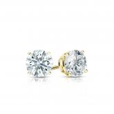 Natural Diamond Stud Earrings Hearts & Arrows 0.40 ct. tw. (F-G, SI1, Ideal) 18k Yellow Gold 4-Prong Basket