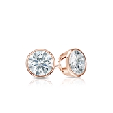 Natural Diamond Stud Earrings Hearts & Arrows 0.40 ct. tw. (F-G, SI1, Ideal) 14k Rose Gold Bezel
