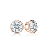 Natural Diamond Stud Earrings Hearts & Arrows 0.50 ct. tw. (G-H, SI1-SI2) 14k Rose Gold Bezel