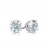 Natural Diamond Stud Earrings Hearts & Arrows 0.62 ct. tw. (F-G, SI1, Ideal) Platinum 4-Prong Basket