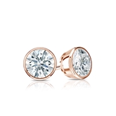 Natural Diamond Stud Earrings Hearts & Arrows 0.62 ct. tw. (G-H, SI1-SI2) 14k Rose Gold Bezel