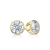 Natural Diamond Stud Earrings Hearts & Arrows 0.62 ct. tw. (F-G, VS1-VS2) 18k Yellow Gold Bezel