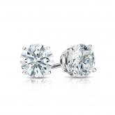 Certified Platinum 4-Prong Basket Hearts & Arrows Diamond Stud Earrings 0.75 ct. tw. (G-H, SI1-SI2)