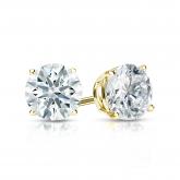 Natural Diamond Stud Earrings Hearts & Arrows 1.00 ct. tw. (F-G, VS1-VS2) 18k Yellow Gold 4-Prong Basket