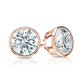 Natural Diamond Stud Earrings Hearts & Arrows 1.25 ct. tw. (G-H, SI1-SI2) 14k Rose Gold Bezel