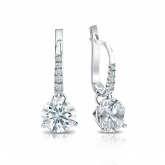 Natural Diamond Dangle Stud Earrings Hearts & Arrows 1.50 ct. tw. (F-G, VS1-VS2) 14k White Gold Dangle Studs 3-Prong Martini