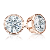 Natural Diamond Stud Earrings Hearts & Arrows 1.50 ct. tw. (F-G, VS1-VS2) 14k Rose Gold Bezel