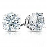 Natural Diamond Stud Earrings Hearts & Arrows 2.00 ct. tw. (F-G, VS1-VS2) 14k White Gold 4-Prong Basket
