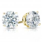 Natural Diamond Stud Earrings Hearts & Arrows 2.00 ct. tw. (F-G, VS2, Ideal) 14k Yellow Gold 4-Prong Basket
