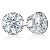 Natural Diamond Stud Earrings Hearts & Arrows 2.00 ct. tw. (H-I, I1-I2) 14k White Gold Bezel